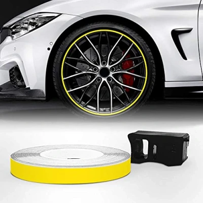 Afbeelding van Refractieve Wheel Trim strips voor autovelgen, geel, 7 mm x 6 m