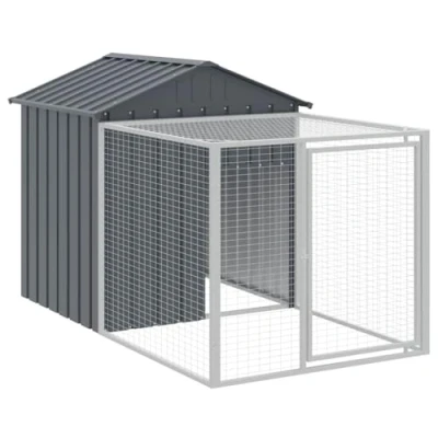 Afbeelding van vidaXL Kippenhok met ren 117x201x123 cm gegalvaniseerd staal antraciet