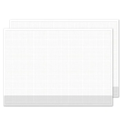 Afbeelding van dv_1236 Set van 2 geruite bureauonderlegger om te schrijven en schetsen I DIN A2 40 vellen met randbescherming wiskundig papier