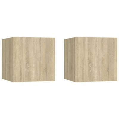 Afbeelding van Nachtkastjes 2 st 30,5x30x30 cm spaanplaat sonoma eikenkleurig