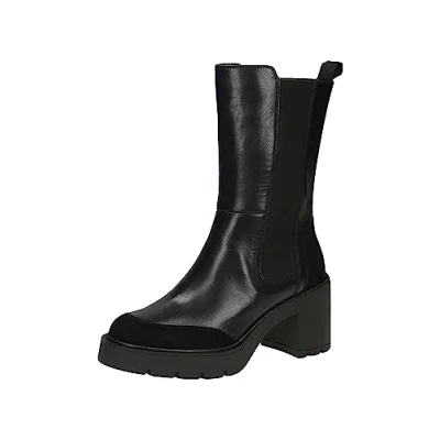 Afbeelding van Caprice Plateaulaarzen Black comb i, Dames, Maat: 38, i Leer