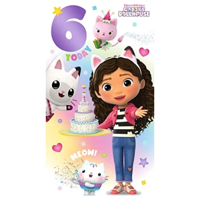 Afbeelding van Gabby&#039;s Dollhouse verjaardagskaart 6 jaar, voor