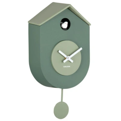 Afbeelding van Karlsson Wandklok Grato Cuckoo Jungle Groen met Grijs