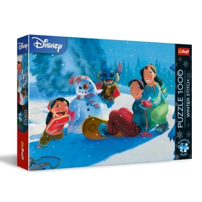 Afbeelding van Trefl Premium plus Quality Lilo &amp; Stitch Puzzle, Winter 1000 pièces, série de puzzles sur le thème des personnages contes fées, pour adultes et enfants âgés 14 ans
