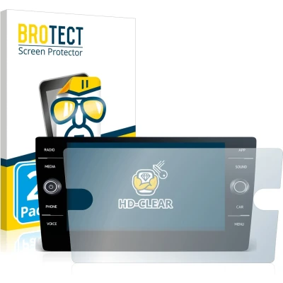 Afbeelding van BROTECT Screenprotector voor Volkswagen T Roc United TSI 2020 Discover Media 8&quot; Folie Beschermfolie transparant (2 Stuks)