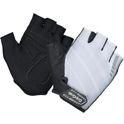 Afbeelding van GripGrab Rouleur Padded Korte Vinger Zomer Fietshandschoenen Wielrenhandschoenen met Padding Wit Unisex Maat XXL