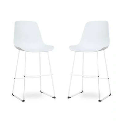 Afbeelding van Nolon Nino Pip barkruk wit onderstel 75 cm set van 2