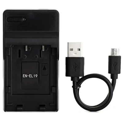 Afbeelding van en EL19 USB oplader voor Nikon Coolpix S33, S7000, S6900, S2800, S100, S3100, S4100, S4300, S5200, S6500 camera meer