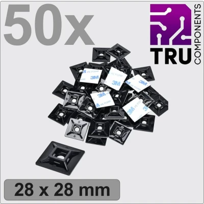 Afbeelding van TRU COMPONENTS T24CA068 Bevestigingssokkel Zelfklevend, Schroefbaar TC 12888544 4 voudige invoeging Zwart 50 stuk(s)