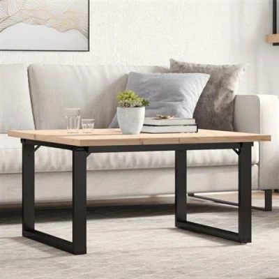 Afbeelding van vidaXL Salontafel O frame 80x80x45,5 cm grenenhout en gietijzer