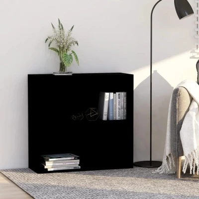 Afbeelding van vidaXL Boekenkast met 2 schappen 80x30x76,5 cm spaanplaat zwart