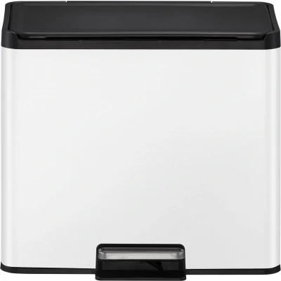 Afbeelding van EKO Essential 2 Recycler pedaalemmer 15+15 ltr, Steel Polypropylene wit