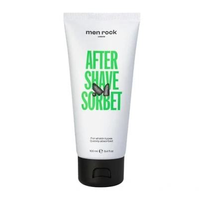 Afbeelding van Men Rock London After Shave Sorbet Meloen/Perzik met actieve haargroei vertrager anti bacterieel en ontstekingsremmend 100ML 95% natuurlijke ingrediënten!