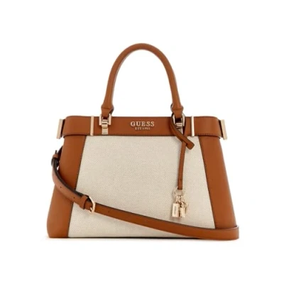 Afbeelding van Guess Anadela Satchel Handtas, Dames, Maat: One Size, Natural/cognac