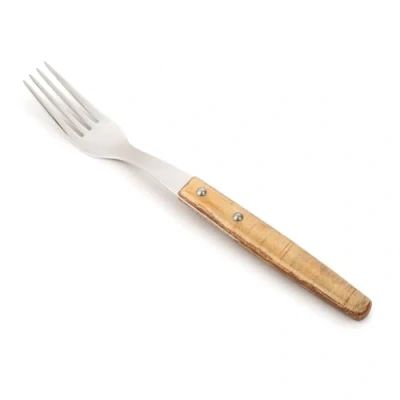 Afbeelding van Arcos Tafelmes steakvork roestvrij staal 18/10 en 200 mm handvat van gecomprimeerd hout, kleur bruin