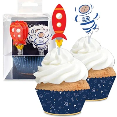 Afbeelding van ScrapCooking Cupcakevormpjes &amp; Toppers Ruimte Set/24