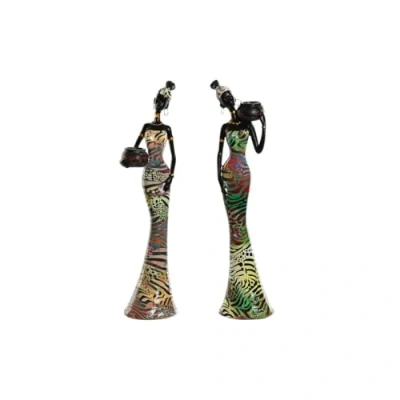 Afbeelding van Decoratieve figuren Home ESPRIT Multicolour Afrikaanse 10 x 7,5 38,5 cm (2 Stuks)
