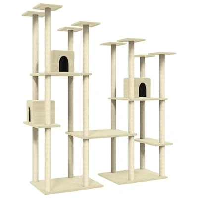Afbeelding van vidaXL Kattenmeubel met sisal krabpalen 174 cm crèmekleurig