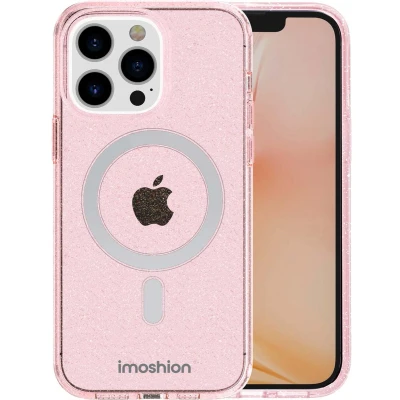 Afbeelding van imoshion Hoesje Geschikt voor iPhone 14 Pro Sparkle Backcover MagSafe Roze