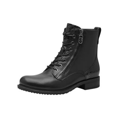 Afbeelding van Tamaris Sportliche Veterboots, Dames, Maat: 37, Black Leer/ synthetisch