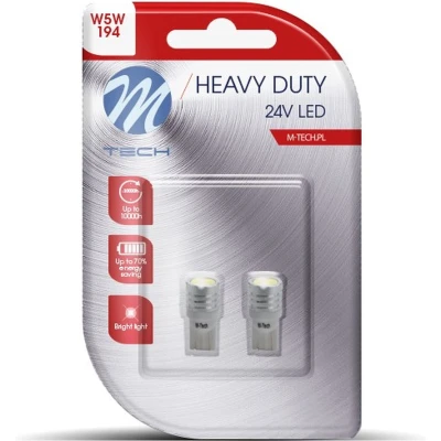 Afbeelding van M Tech Led W5W 24V Heavy Duty 1x diode Wit Set