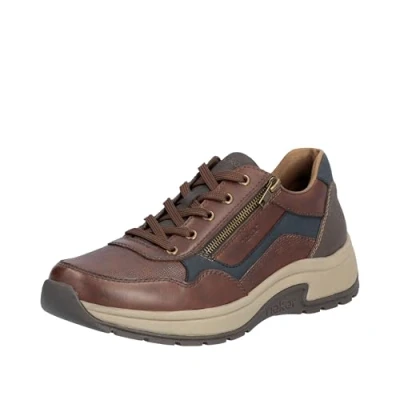 Afbeelding van Rieker Sneakers laag, Heren, Maat: 46, Donkerbruin Leer/ synthetisch
