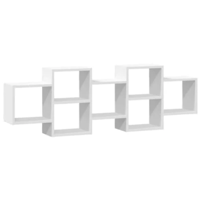 Afbeelding van vidaXL Wandschap 129x18x42 cm bewerkt hout wit
