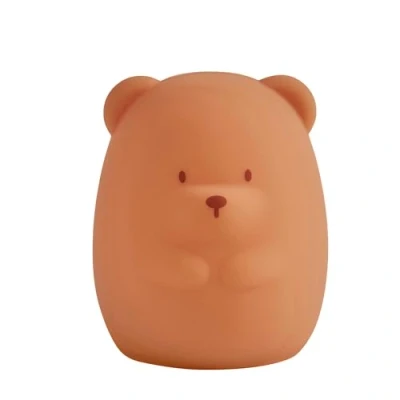 Image de Nattou Veilleuse Ours LED en Silicone, 2 niveaux de Luminosité, sans BPA, 12 cm, Végétalien, Marron