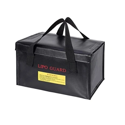 Afbeelding van WANGCL Lipo draagbare batterijtas, brandwerende waterdichte oplaadzak voor Li po batterij drone power bank 260 x 130 150 mm zwart