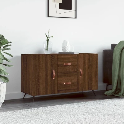 Afbeelding van Dressoir 100x36x60 cm bewerkt hout bruin eikenkleur