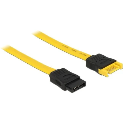Afbeelding van SATA data verlengkabel plat SATA600 6 Gbit/s / geel 1 meter