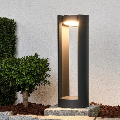 Afbeelding van Lucande LED buitenlamp 1licht Drukgegoten aluminium, glas H: 50 cm grafietgrijs Inclusief lichtbron