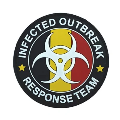 Afbeelding van Vlag van België geïnfecteerde Outbreak Response Team Glow in the Dark PVC Airsoft Paintball Patches Cosplay Fan Patch