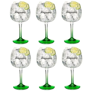 Afbeelding van Tanqueray Gin Tonic Glazen Groen 6 stuks