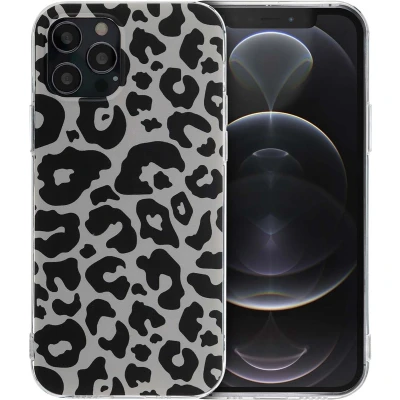 Afbeelding van iMoshion hoesje Geschikt voor iPhone 12 Pro / Siliconen Design Meerkleurig Leopard Transparent