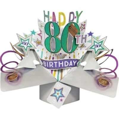 Afbeelding van Second Nature Pop Ups Verjaardagskaart 80 jaar