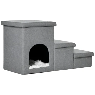 Afbeelding van PawHut Hundetreppe mit einem Plüschkissen D06 172V00