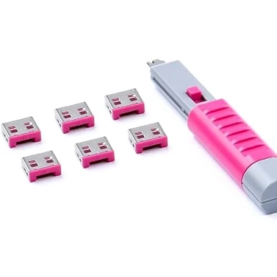 Afbeelding van Smart Keeper Essential USB A Port Lock (6x) + Key Basic (1x) Roze