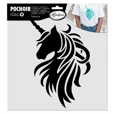 Image de Pochoir pour textiles Licorne Aladine
