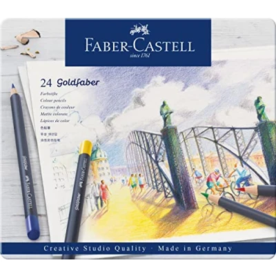 Afbeelding van Kleurpotloden Faber Castell Goldfaber blik à 24 stuks assorti