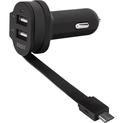 Afbeelding van Xqisit Dual Car Charger 6A Micro USB Black 20425