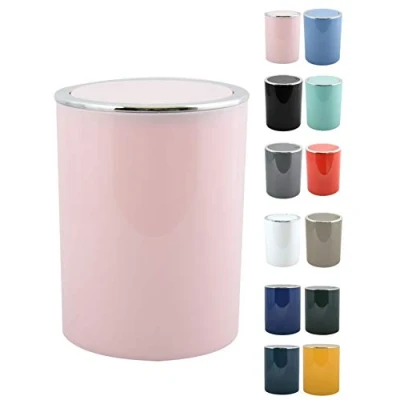 Afbeelding van MSV Bad Serie &quot;ASPEN&quot; Design pedaalemmer met kanteldeksel, 6 l (diameter x hoogte) ca. 18,5 26 cm Pastelroze