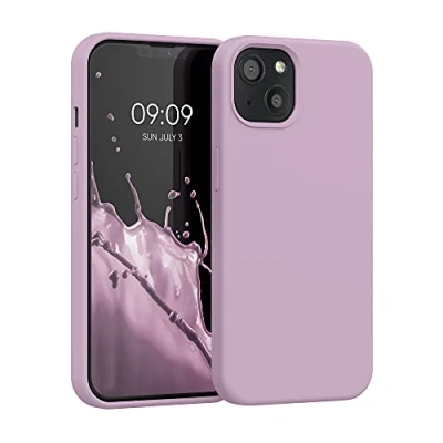 Afbeelding van kwmobile telefoonhoesje geschikt voor Apple iPhone 13 Hoesje met siliconen coating Smartphone case in mauve