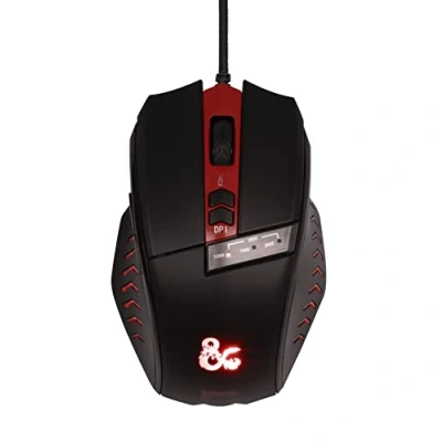 Afbeelding van Konix Dungeons et Dragons muis bedraad voor PC Gaming LED achtergrondverlichting USB aansluiting, 1,8 m kabel zwart en rood