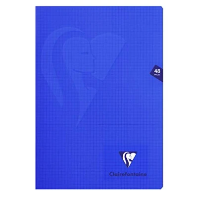 Afbeelding van Clairefontaine Mimesys 303102C Notitieboek, A4, 21 x 29,7 cm, 48 pagina&#039;s, kleine ruiten, papier, wit, 90 g, omslag van polypropyleen willekeurige kleur