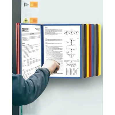 Afbeelding van QWORK® Wandorganizer met 20 panelen in verschillende kleuren voor het bewaren en weergeven van A4 documenten