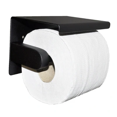 Afbeelding van Wiesbaden Brush toiletrolhouder mat zwart