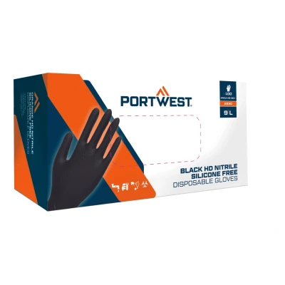 Afbeelding van Oranje HD Wegwerphandschoen (Pk100) maat L, Black
