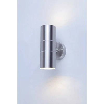 Afbeelding van Wandlamp Up &amp; Down, Rond, 2 x GU10 Fitting, Waterdicht IP44, RVS