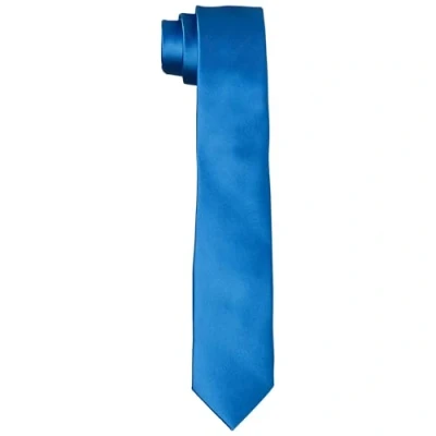 Afbeelding van DonDon Handgemaakte stropdassen voor heren, zijdelook, 6 cm, Blauwe Azure